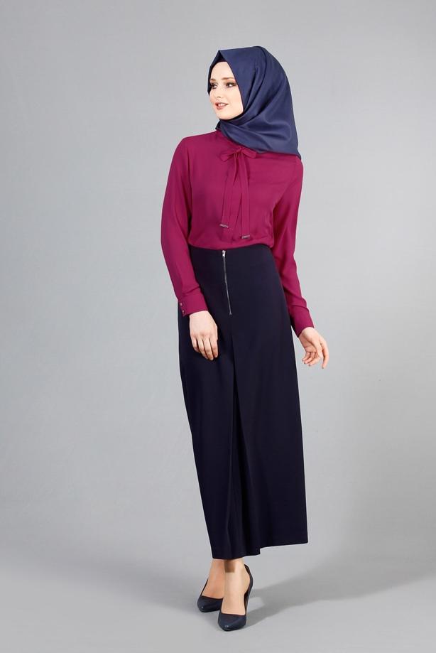 Hijab-Kleidung  T 5163 Lafaba Fermuarlı Etek - TRENDTESETTÜR