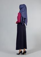 Tesettür giyim LACİVERT T 5163 Lafaba Fermuarlı Etek