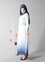 Hijab clothing NAVY BLUE T 5182 Lafaba Lastikli Şifon Etek