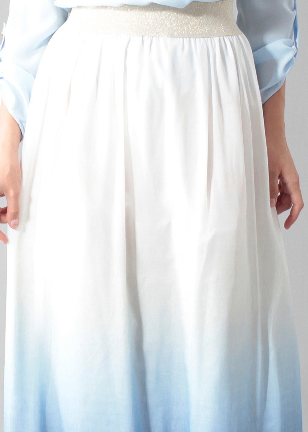 Vêtements hijab BLEU MARINE T 5182 Lafaba Lastikli Şifon Etek