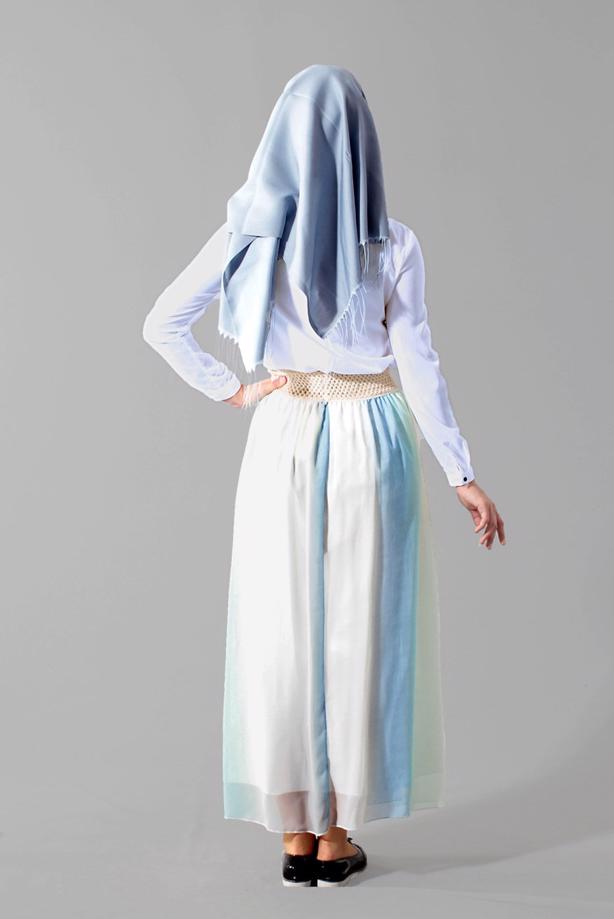 Vêtements hijab  T 5183 Lafaba Degradeli Şifon Etek - TRENDTESETTÜR