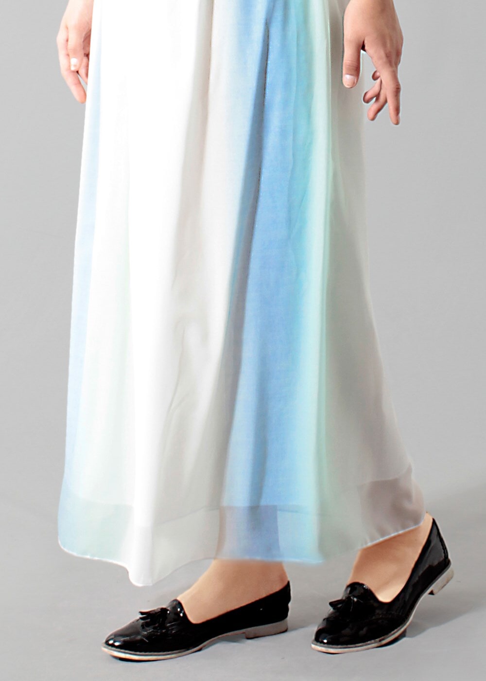 Vêtements hijab VERT T 5183 Lafaba Degradeli Şifon Etek