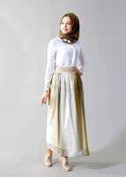 Vêtements hijab JAUNE T 5183 Lafaba Degradeli Şifon Etek