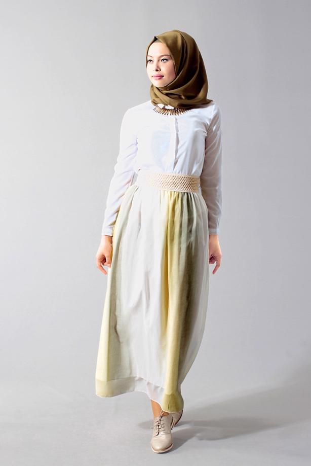 Vêtements hijab  T 5183 Lafaba Degradeli Şifon Etek - TRENDTESETTÜR