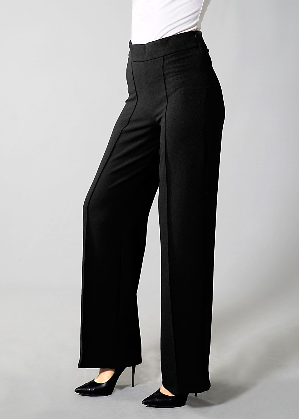 Hijab clothing BLACK T 7001 Lafaba Bol Paça Pantolon