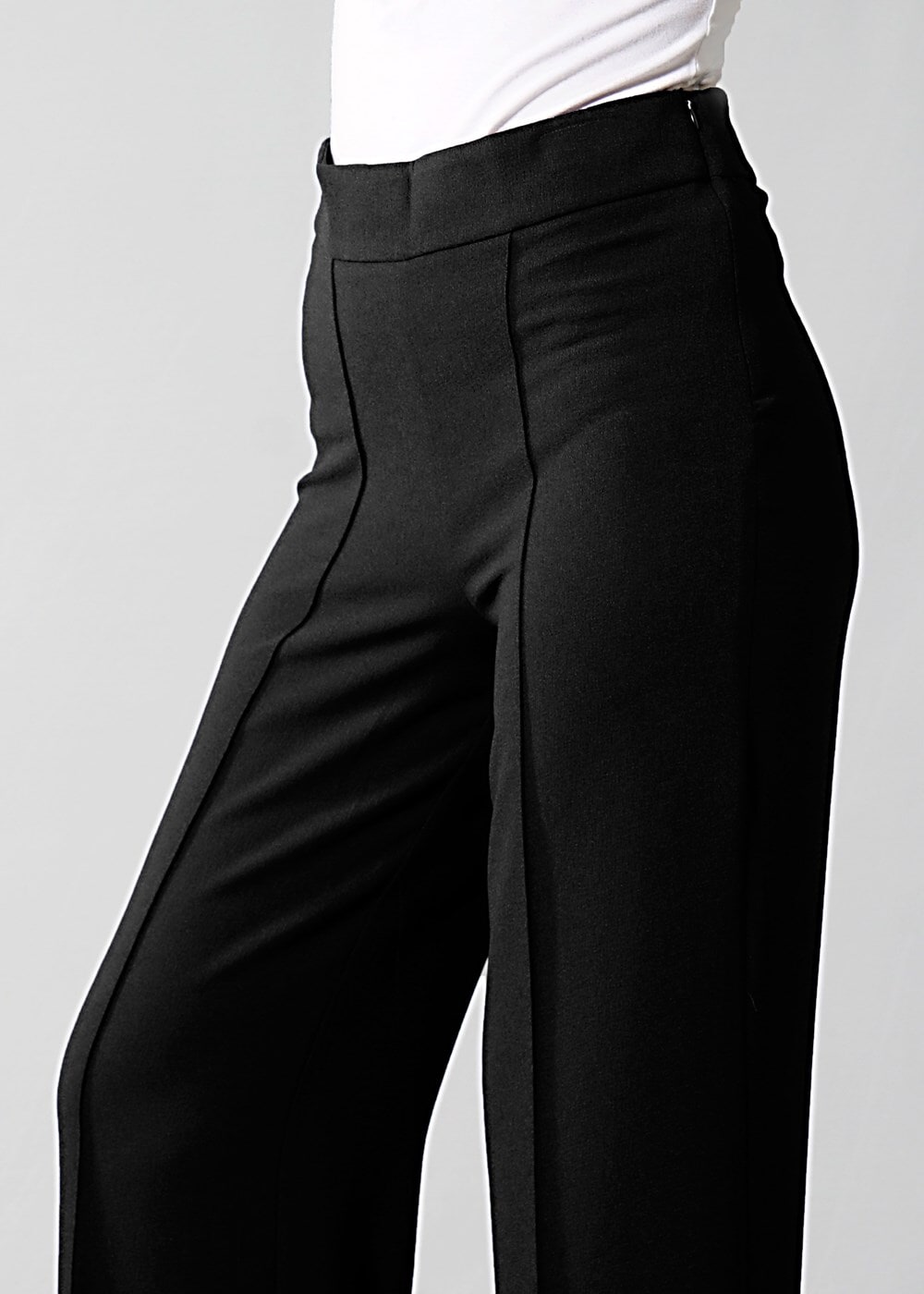 Hijab clothing BLACK T 7001 Lafaba Bol Paça Pantolon