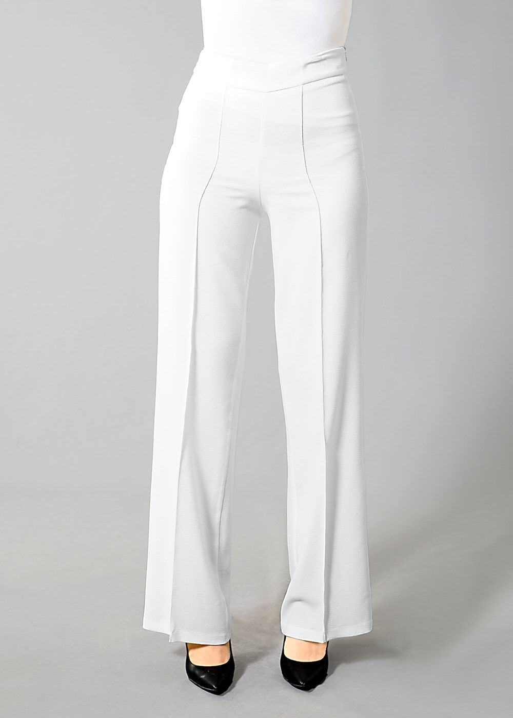 Hijab clothing WHITE T 7001 Lafaba Bol Paça Pantolon