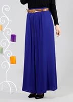 Tesettür giyim LACİVERT T 565 ModaBu Çift Kemerli Etek