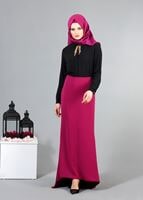 Tesettür giyim SİYAH T 6545 ModaBu Zincir Aksesuarlı Bluz