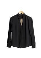 Tesettür giyim SİYAH T 6545 ModaBu Zincir Aksesuarlı Bluz