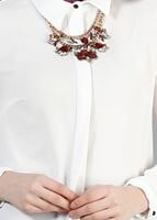 Tesettür giyim KREM T 6556 ModaBu İki Yanı Püsküllü Bluz