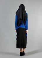 Tesettür giyim LACİVERT T 6556 ModaBu İki Yanı Püsküllü Bluz