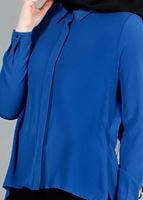 Tesettür giyim LACİVERT T 6556 ModaBu İki Yanı Püsküllü Bluz