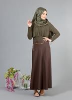 Tesettür giyim HAKİ T 6557 ModaBu Önü Allerli Bluz