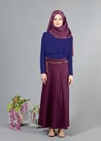 Tesettür giyim LACİVERT T 6557 ModaBu Önü Allerli Bluz