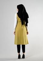 Tesettür giyim TURUNCU T 8214 ModaBu Kuşaklı Uzun Yelek