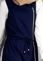 Tesettür giyim LACİVERT T 8365 ModaBu Fermuar Detaylı Yelek