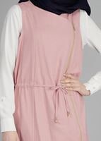 Tesettür giyim PUDRA T 8365 ModaBu Fermuar Detaylı Yelek