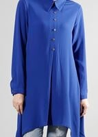 Tesettür giyim LACİVERT T 1289-1 ModaBu Kulaklı Tunik