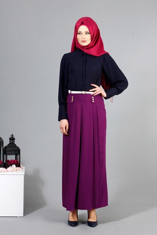 Vêtements hijab  T 4031 MG Collection- Kolu Pileli Bluz - TRENDTESETTÜR