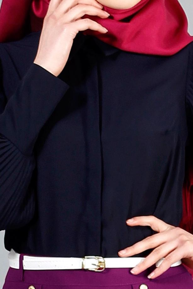 Vêtements hijab  T 4031 MG Collection- Kolu Pileli Bluz - TRENDTESETTÜR