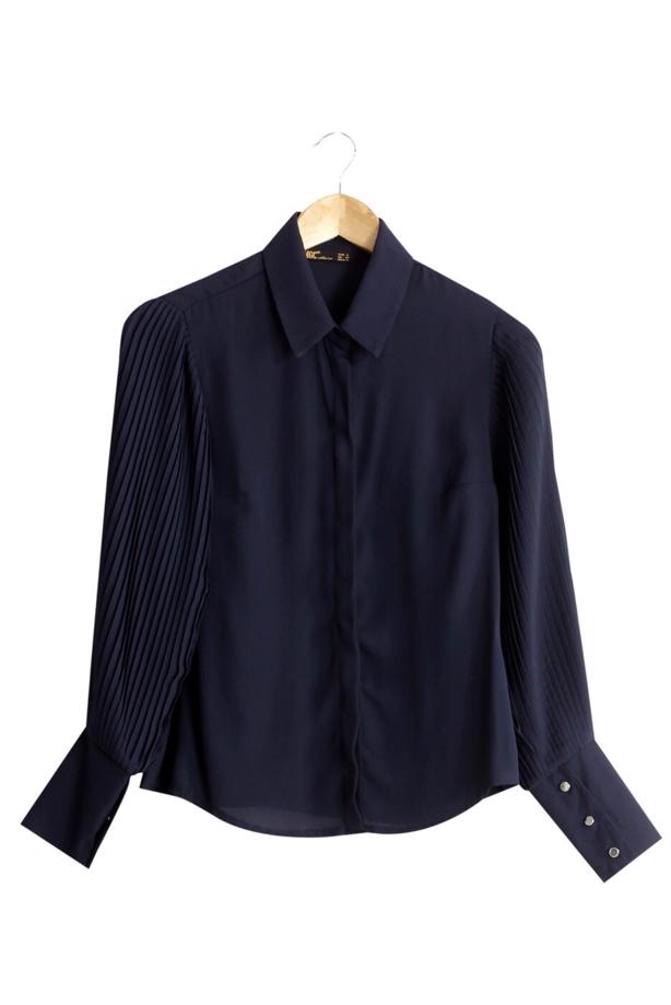 Vêtements hijab  T 4031 MG Collection- Kolu Pileli Bluz - TRENDTESETTÜR