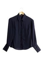 Vêtements hijab BLEU MARINE T 4031 MG Collection- Kolu Pileli Bluz