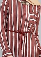 Vêtements hijab BRUN T 7669 MG Collection-Gömlek Yaka Uzun Tunik