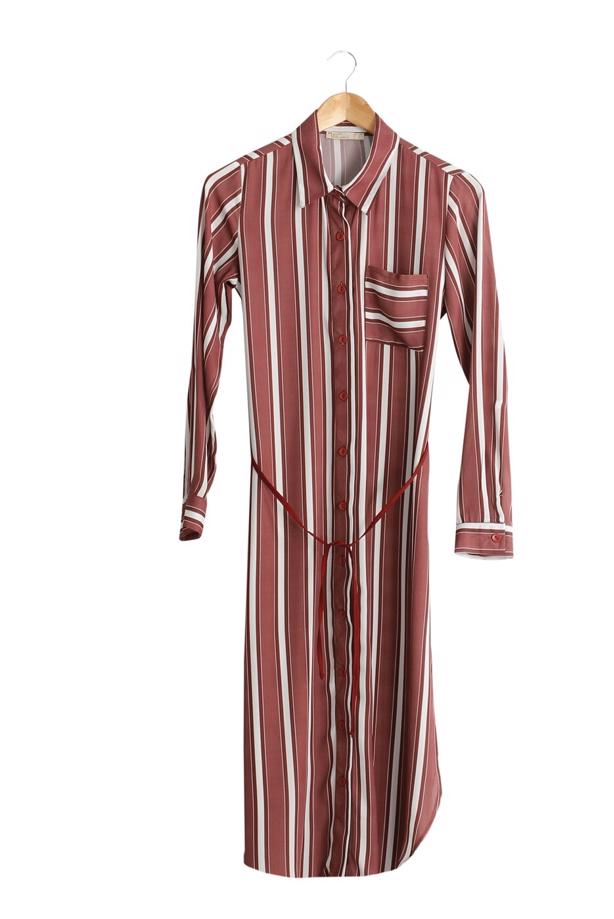 Vêtements hijab  T 7669 MG Collection-Gömlek Yaka Uzun Tunik - TRENDTESETTÜR