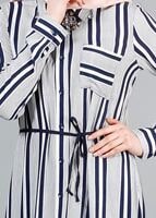 Vêtements hijab BLEU MARINE T 7669 MG Collection-Gömlek Yaka Uzun Tunik