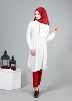 Vêtements hijab CRÈME T 7674 MG Collection-Apoletli Tunik