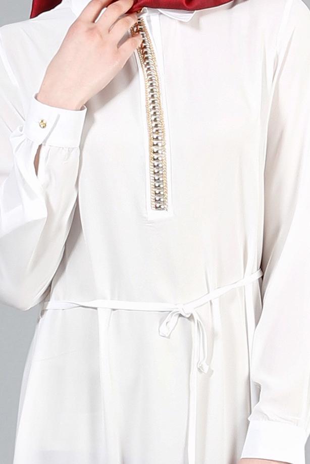 Vêtements hijab  T 7674 MG Collection-Apoletli Tunik - TRENDTESETTÜR