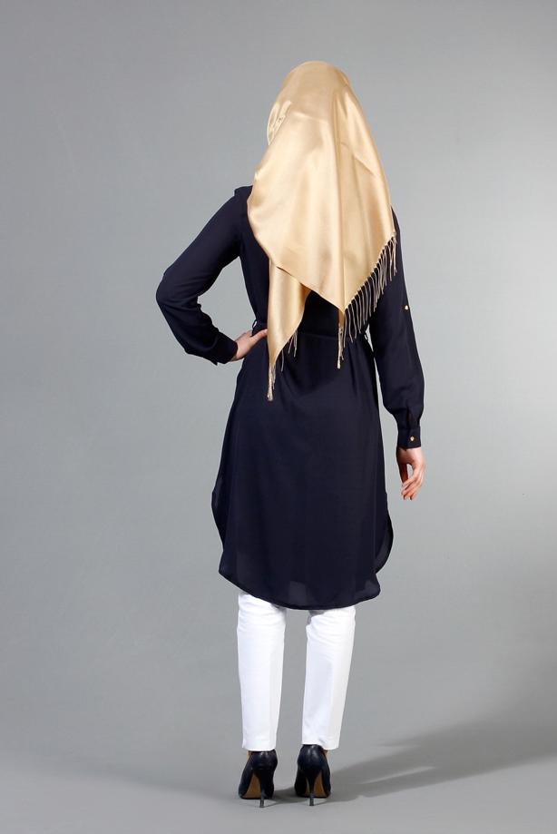 Vêtements hijab  T 7674 MG Collection-Apoletli Tunik - TRENDTESETTÜR