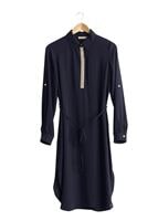 Tesettür giyim LACİVERT T 7674 MG Collection-Apoletli Tunik