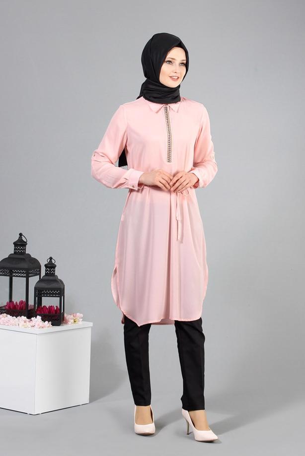 Vêtements hijab  T 7674 MG Collection-Apoletli Tunik - TRENDTESETTÜR