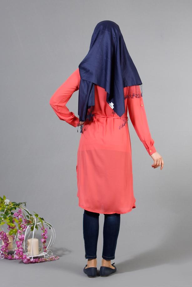 Vêtements hijab  T 7674 MG Collection-Apoletli Tunik - TRENDTESETTÜR