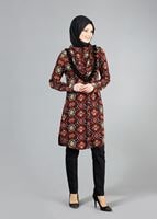Vêtements hijab ROUGE BORDEAUX T 4477 Merry Rosa Şallı Tunik