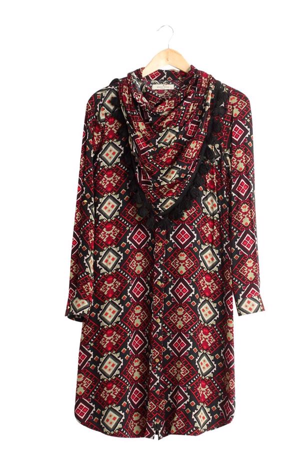 Vêtements hijab  T 4477 Merry Rosa Şallı Tunik - TRENDTESETTÜR