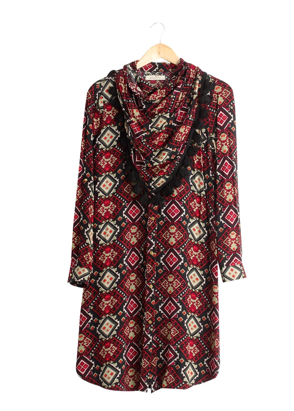 Vêtements hijab ROUGE BORDEAUX T 4477 Merry Rosa Şallı Tunik