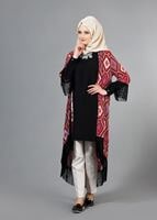 Vêtements hijab CORAIL T 4478 Merry Rosa Saçaklı Ceket