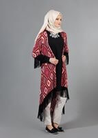 Vêtements hijab CORAIL T 4478 Merry Rosa Saçaklı Ceket