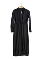 Hijab clothing BLACK T 266 Mısra Kapşonlu Garnili Tunik