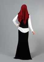 Tesettür giyim SİYAH T 544 Mısra Garnili Yakalı Bluz