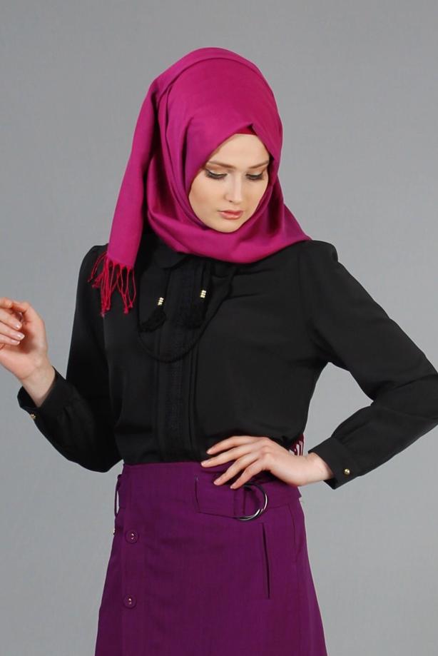 Tesettür giyim  Dantelli Bağcıklı Bluz 926  - TRENDTESETTÜR