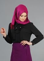 Vêtements hijab NOIR BLOUSE LAÇÉE À NOUER 926