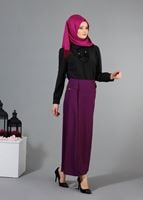 Vêtements hijab NOIR BLOUSE LAÇÉE À NOUER 926