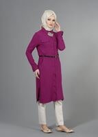 Vêtements hijab PRUNE T 998 Mısra Cepli Kemerli Tunik