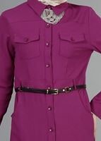 Vêtements hijab PRUNE T 998 Mısra Cepli Kemerli Tunik