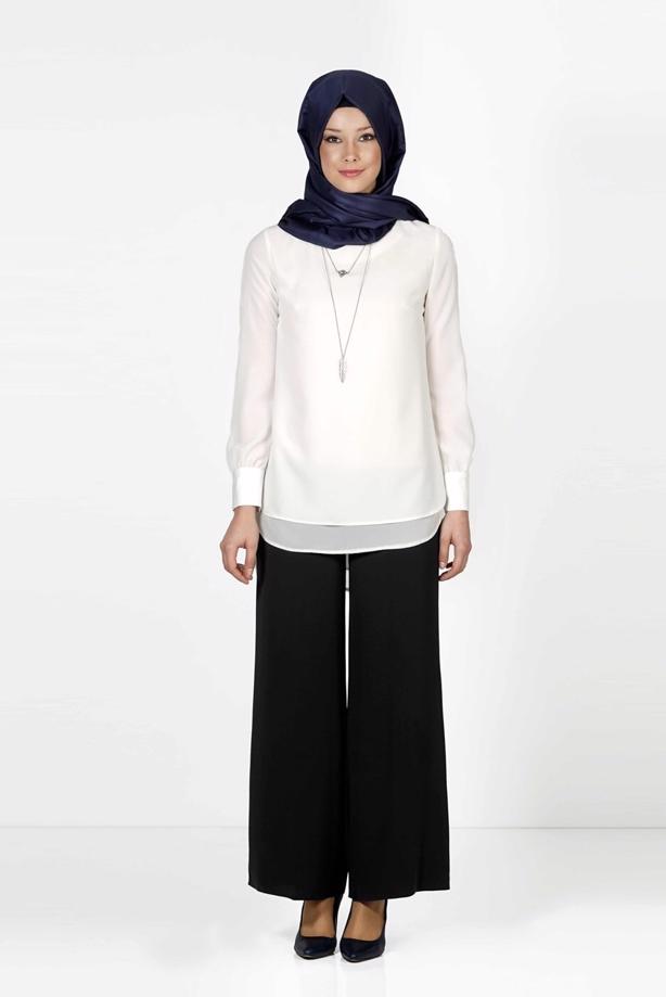 Hijab clothing  T 4422 Mısra Yüksek Bel Bol Paça Pantolon - TRENDTESETTÜR