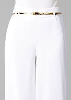 Tesettür giyim KREM T 4422 Mısra Yüksek Bel Bol Paça Pantolon